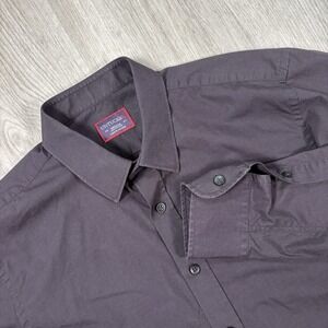 UNTUCKit Shirt Mens Medium Black 100% Cotton Slim Fit Long Sleeve Button Up